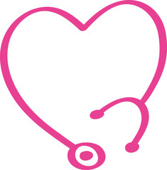 stethoscope Heart hand drawn illustration