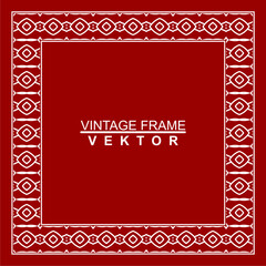 Vintage ornamental vector frame. Vector illustration template for design