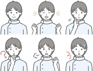 若い男性看護師の色々な表情