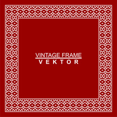 Vintage ornamental vector frame. Vector illustration template for design