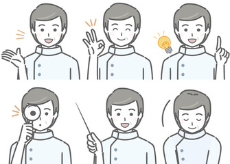 解説する中年男性看護師