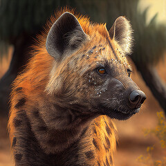 Portrait Hyena Generative Illustration