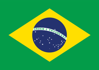 Fototapeta premium Brazil flag illustration,textured background, Symbols of Brazil