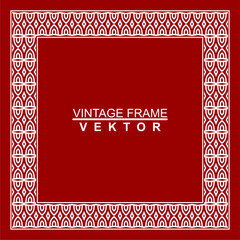 Vintage ornamental vector frame. Vector illustration template for design