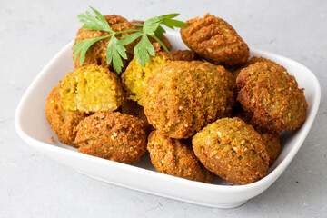 Falafel; traditional Lebanese appetizer made from chickpeas.