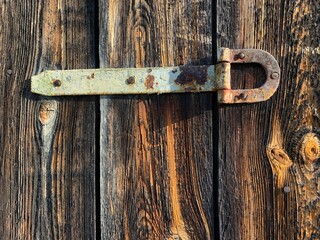 Old metal door hinge