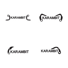 Karambit knife icon logo design vector template