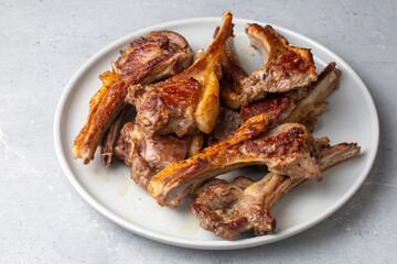 Grilled lamb chops in delicious view, Turkish name; izgara pirzola