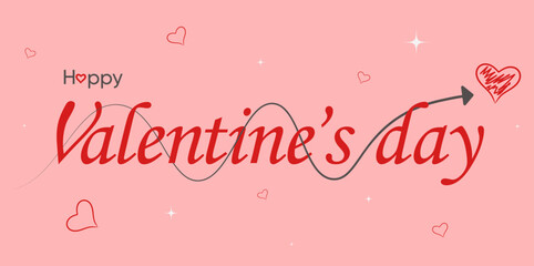 Valentine's Day vector illustration banner