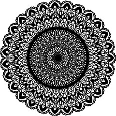 Mandala Line Drawn Pattern Background for coloring and decoration