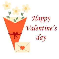 Valentine's Day vector illustration  icon/ sticker with transparent background