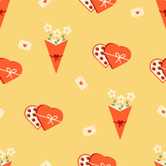 Valentine's Day vector illustration seamless pattern
