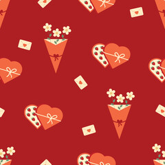 Valentine's Day vector illustration seamless pattern