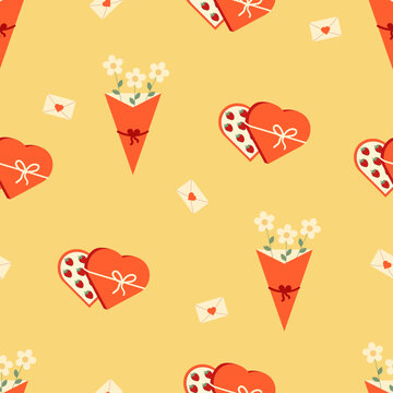 Valentine's Day vector illustration seamless pattern