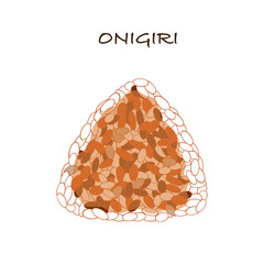 Grilled Onigiri vector. Onigiri on white background. Onigiri illustration.