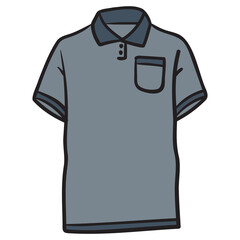 gray polo shirt. isolated on white. vector graphic.