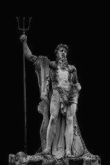 The mighty god of sea and oceans Neptune (Poseidon, Triton). Neptun's trident as symbol strength,...