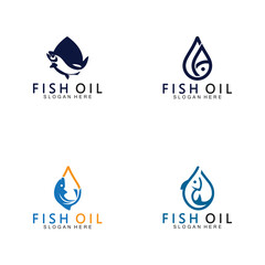 Fish oil logo vector illustration template.