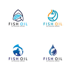Fish oil logo vector illustration template.