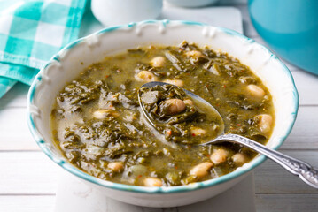 Turkish Kara Lahana corbasi - Black Cabbage or Kale Soup.