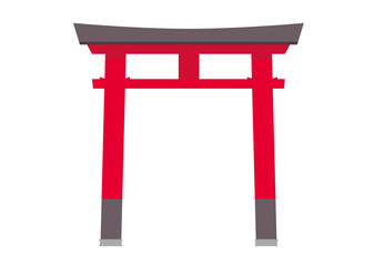 赤い鳥居のイラスト