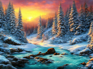 Winter Landscape, Dusk