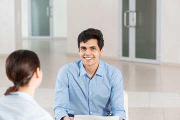 Obraz premium portrait of a young man at a business meeting