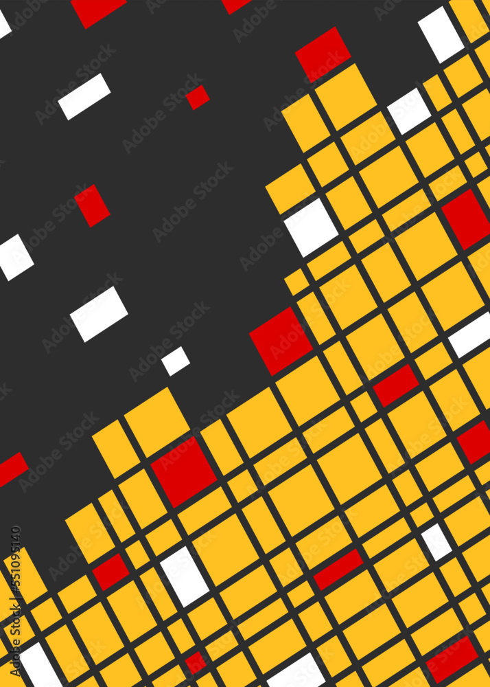 Poster abstract background with colorful irregular square pattern. abstracts pixelate background