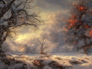 Winter Landscape, Dusk