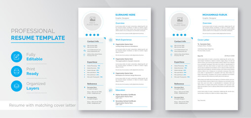 Resume Template | Minimalist Resume Layout | Easy To Edit