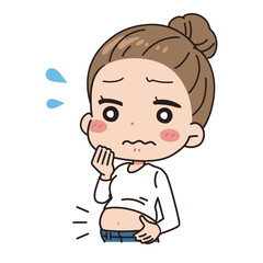 Illustration of a fat woman.