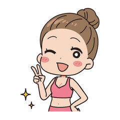 Illustration of a woman with a clean stomach.