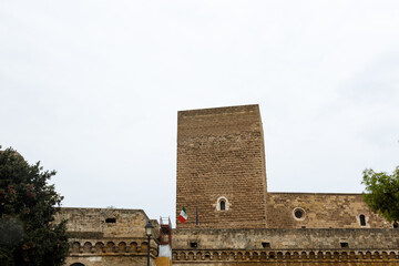 Old brick tower in the casse in Bari