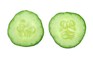 Fresh cucumber slice isolated on transparent png