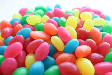 Fototapeta na wymiar Pile of colorful jelly beans