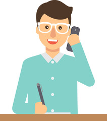 Businessman on duty, male employee at work.