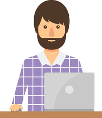 Businessman on duty, male employee at work.