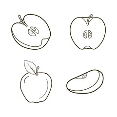 Apple outline, Apple line art icon