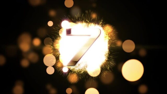 Golden text countdown from 10 to Merry christmas and  Happy new year with gold bokeh cinematic title abstract background