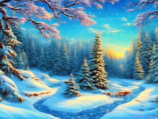 Winter Landscape, Dusk