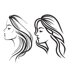 Beautiful woman vector logo template for hair salon