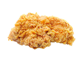 Golden brown fried chicken on transparent png
