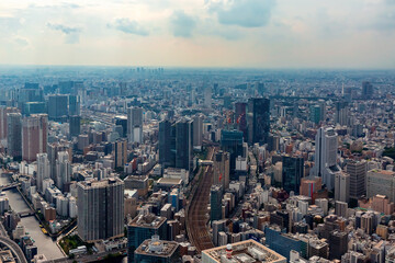 Fototapeta na wymiar Aerial view of Minato City, Tokyo, Japan