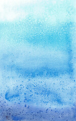 blue Abstract art background. Abstract painting with colorful watercolor background. Banner template. winter cloudy background