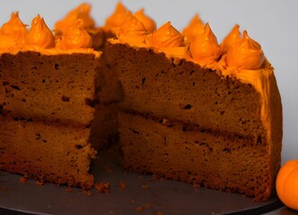 Close-up of slices of pumpkin cake