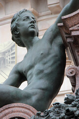 statue at the garnier opera in paris (france)