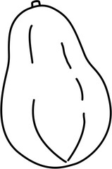 Papaya Outline 