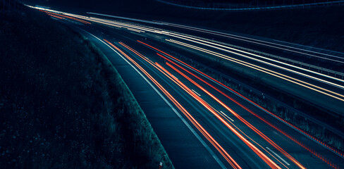 lights of cars with night. long exposure