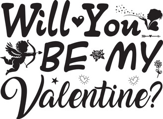Valentines Day T-shirt Design With Vector And Elements