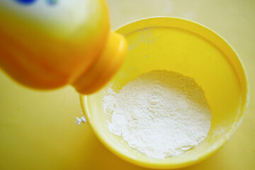 top view of Baby Powder on white background 